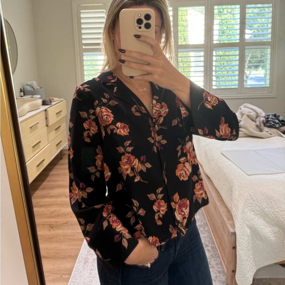 BP. Florals Button Down Blouse